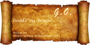 Godány Ormos névjegykártya
